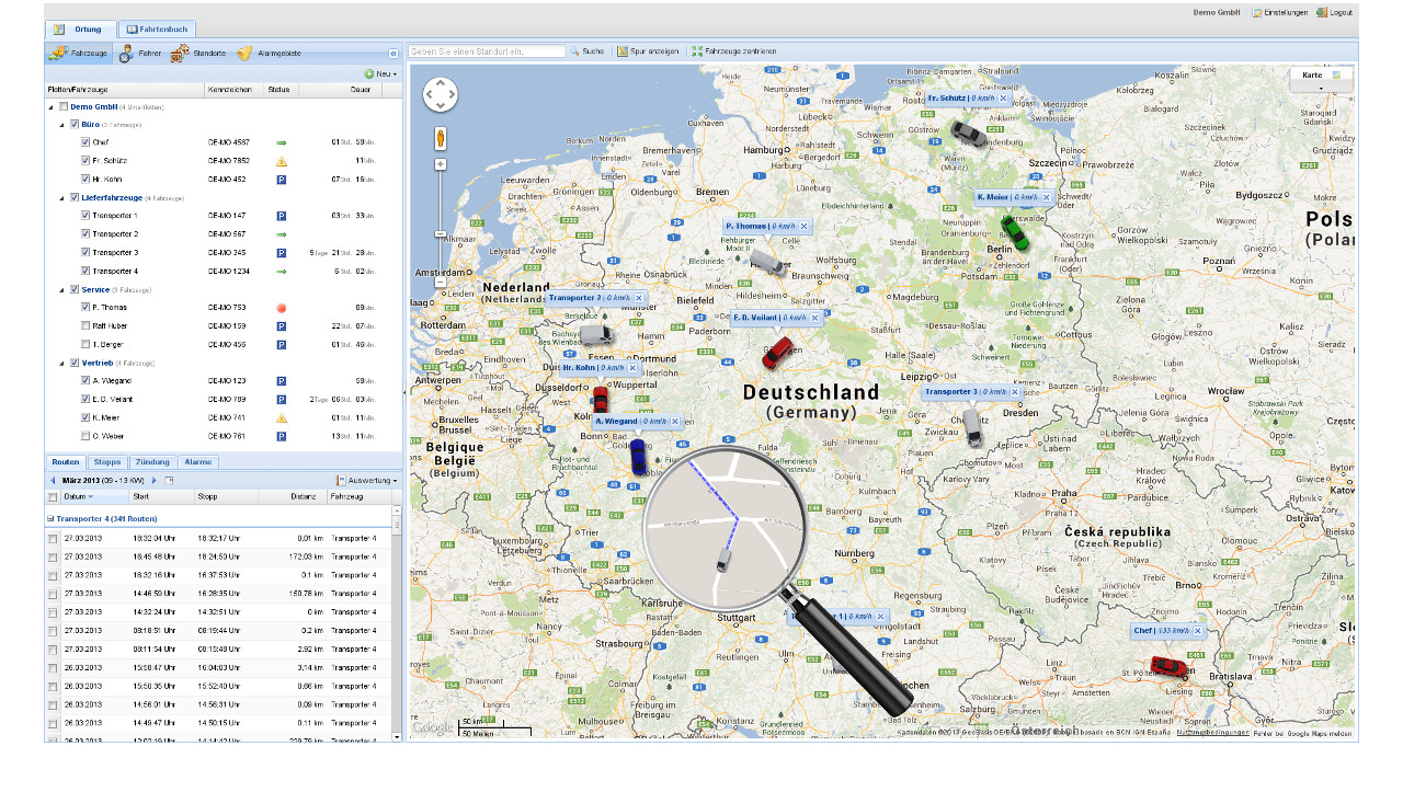 Online-Portal für GPS-Überwachung